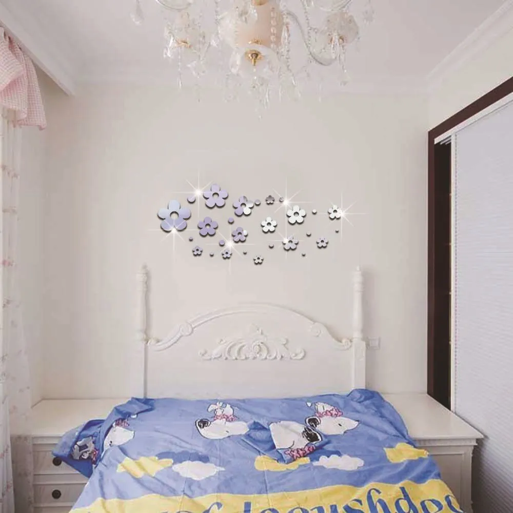 Funlife лепесток 3D зеркальные настенные наклейки персонализированные трехмерные ТВ