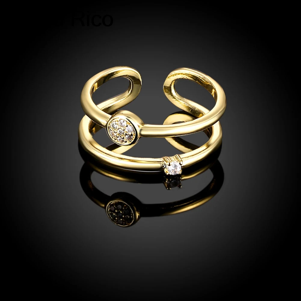 Pendientes mujer moda bague pour femme Большой кольцо пары с кольцом Dahu Рико цвет золотистый