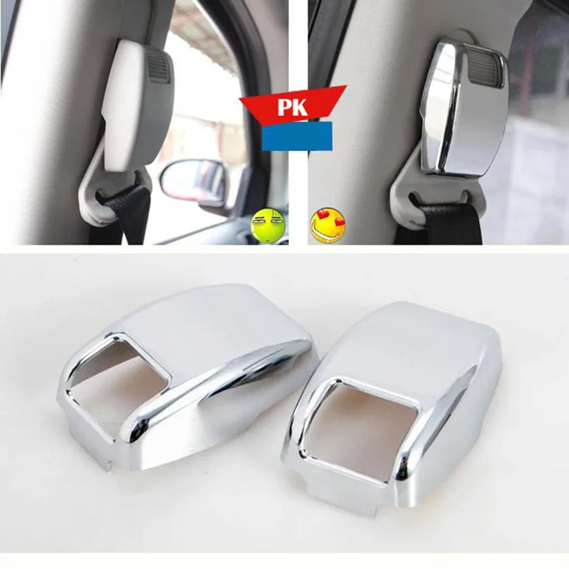 2 шт. Зеркало Chrome интерьер пряжка ремня безопасности Накладка для Jeep Compass Patriot 2011