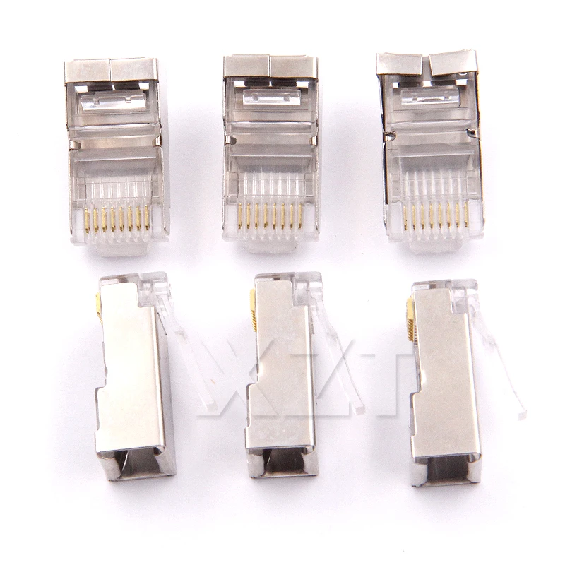 Rj45 экранированный cat6 экранированные сетевые разъемы 50 шт./лот rj45 разъем 8p8c