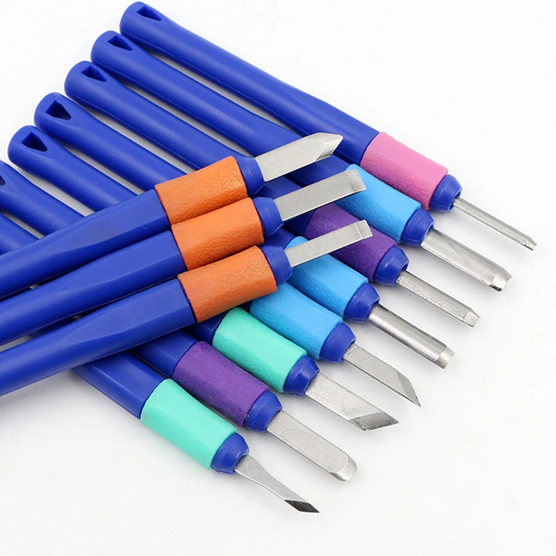 Нож для резьбы по дереву с пластиковой ручкой 11 шт.|rubber carving|carving rubberrubber wood |