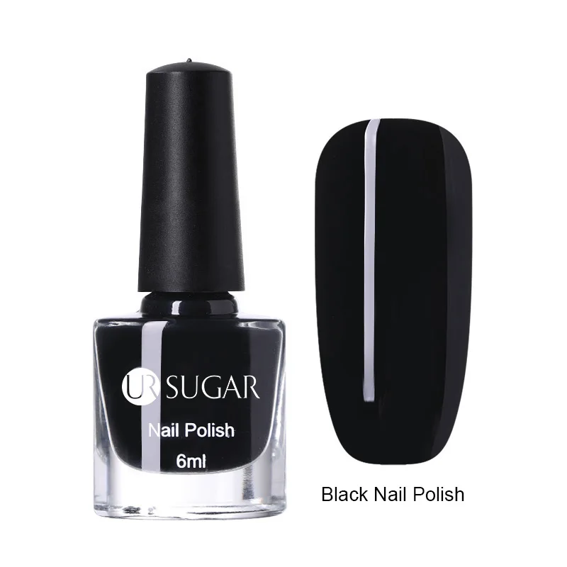 Black Ur Sugar 6 мл черный карамельный цвет лак для ногтей Быстросохнущий лак для ногтей долговечный базовый цвет маникюр DIY дизайн - Цвет: Black