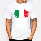Мужская хлопковая футболка BLWHSA, Ностальгический дизайн с национальным итальянским флагом, футболка с короткими рукавами в европейском стиле