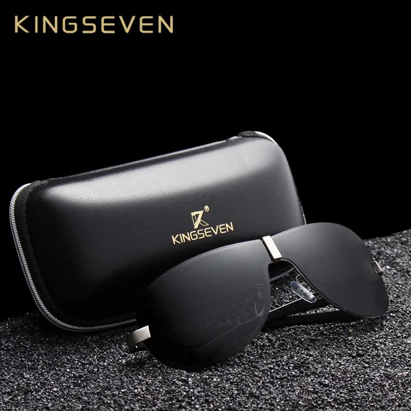 Мужские солнцезащ. Очки для вождения KINGSEVEN черно-серые солнцезащитные очки в