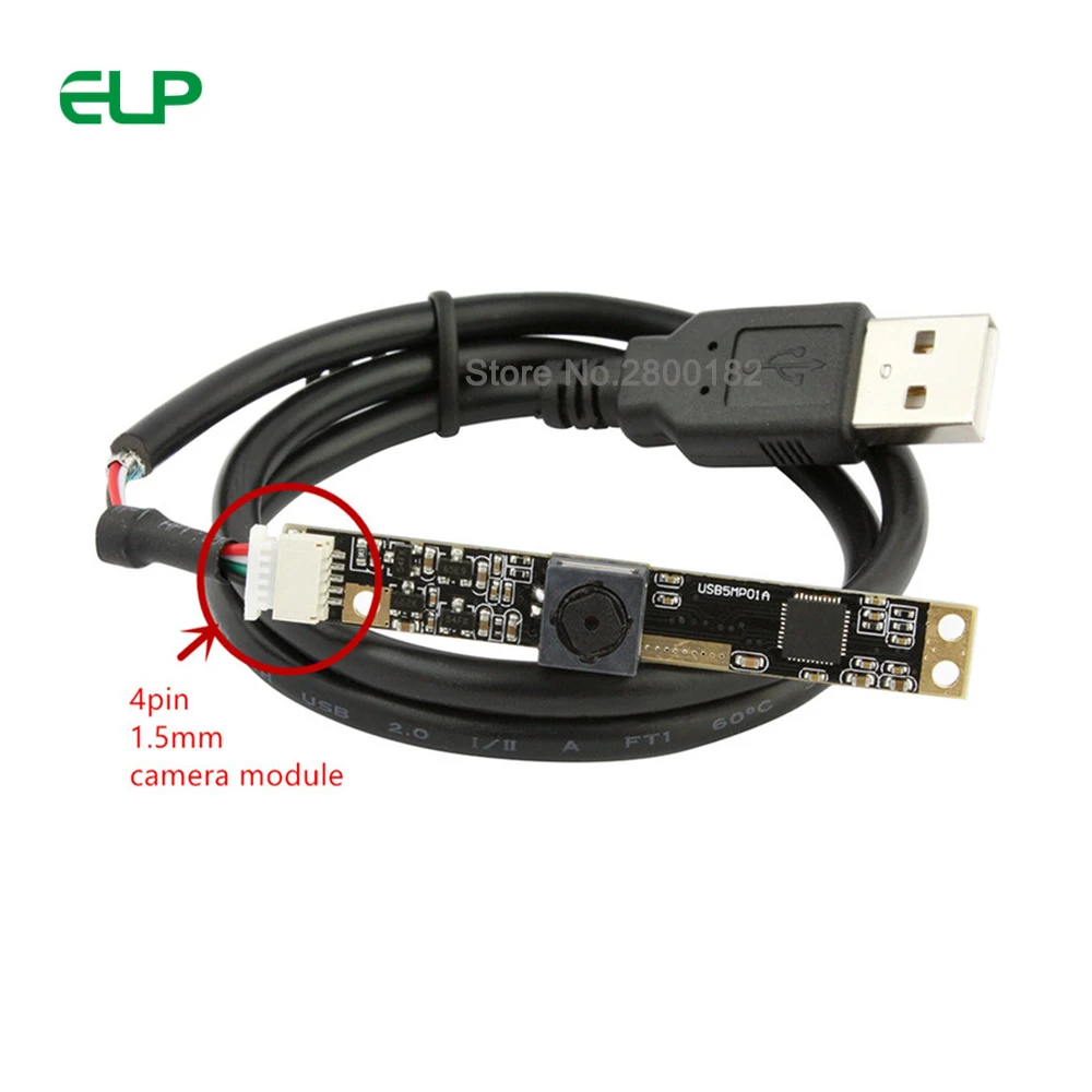 ELP 5 мегапиксельная Автофокус USB камера видеонаблюдения 60 градусов OV5640 CMOS мини