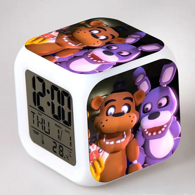 Красный Five Nights At Freddy's светодиодный Будильник FNAF Bonnie Foxy Freddy Fazbear часы с дизайном «Медведь» ночные световые часы пластиковая игрушка - Цвет: Красный