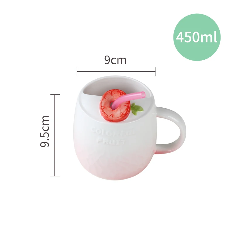 Креативная фруктовая арбуз киви керамическая чашка с клубничным лимоном и