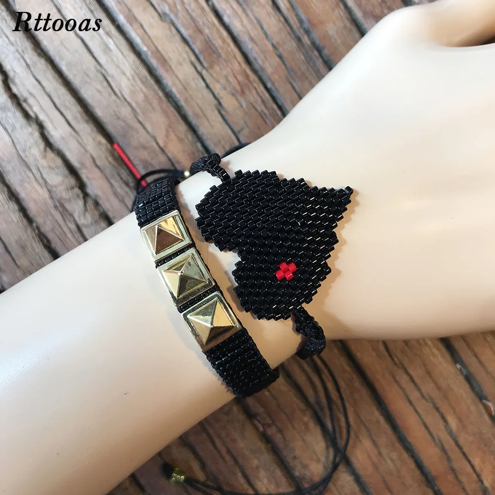 Женский браслет с сердечком Rttooas модные ювелирные аксессуары в стиле панк