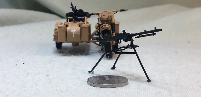 1:24 B M W R75 Вторая мировая война немцы Африканский корпус боковой трехколесный мотоцикл Военная Модель MG42 пулемет