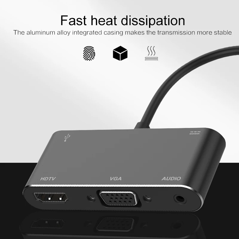 HDTV OTG кабель для USB C HDMI VGA 3,5 мм адаптер Тип C к HDMI 4K аудио-видео адаптер для Macbook huawei расширение концентратора конвертер