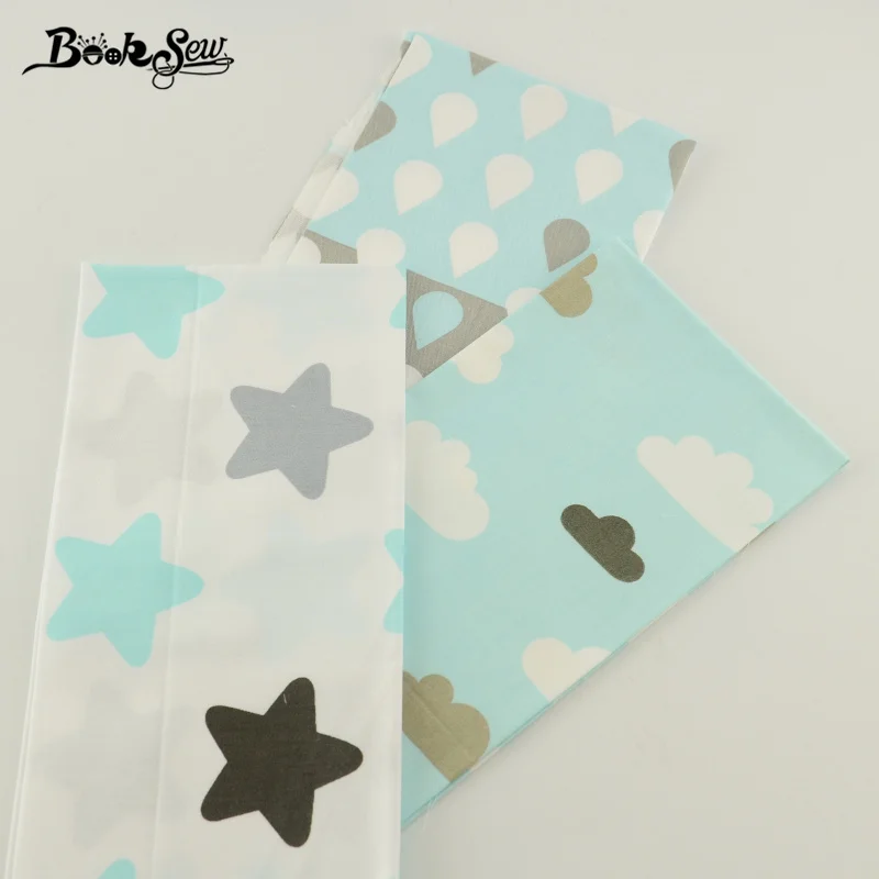 Booksew Scrapbooking 40cmx50cm 3 Pcs 100% Cotton Twill Fabric Baby Cloth Pretty Pattern Quilting DIY Dolls Craft Bedding Set|cotton twill