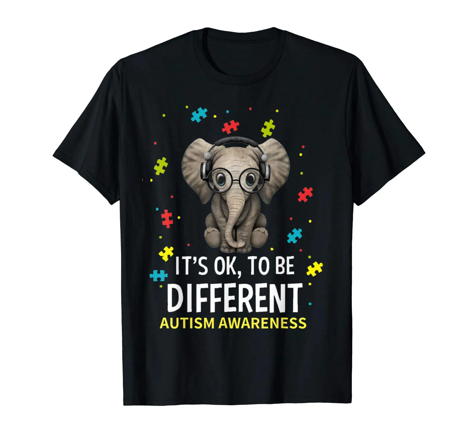

It'S Ok To Be Different Elephant Autism Awareness T-Shirt 2019 Newest Men'S Funny Summer Men Clothing Printed T Shirts