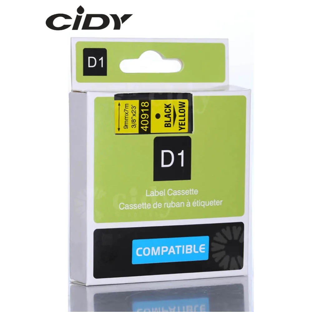 Cidy 40918 Compatible Dymo D1 manager 9mm black on yellow for Label Printer label tape LM 160 280 | Компьютеры и офис