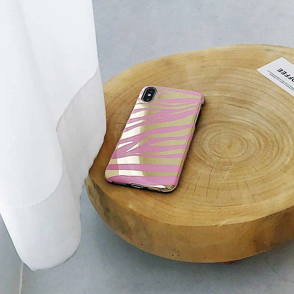 Boucho Zebra Stripes Case For iphone XS MAX XR Colorful Laser Blu-Ray Phone 6 6s 7 8 Plus X Cases Soft Cover |