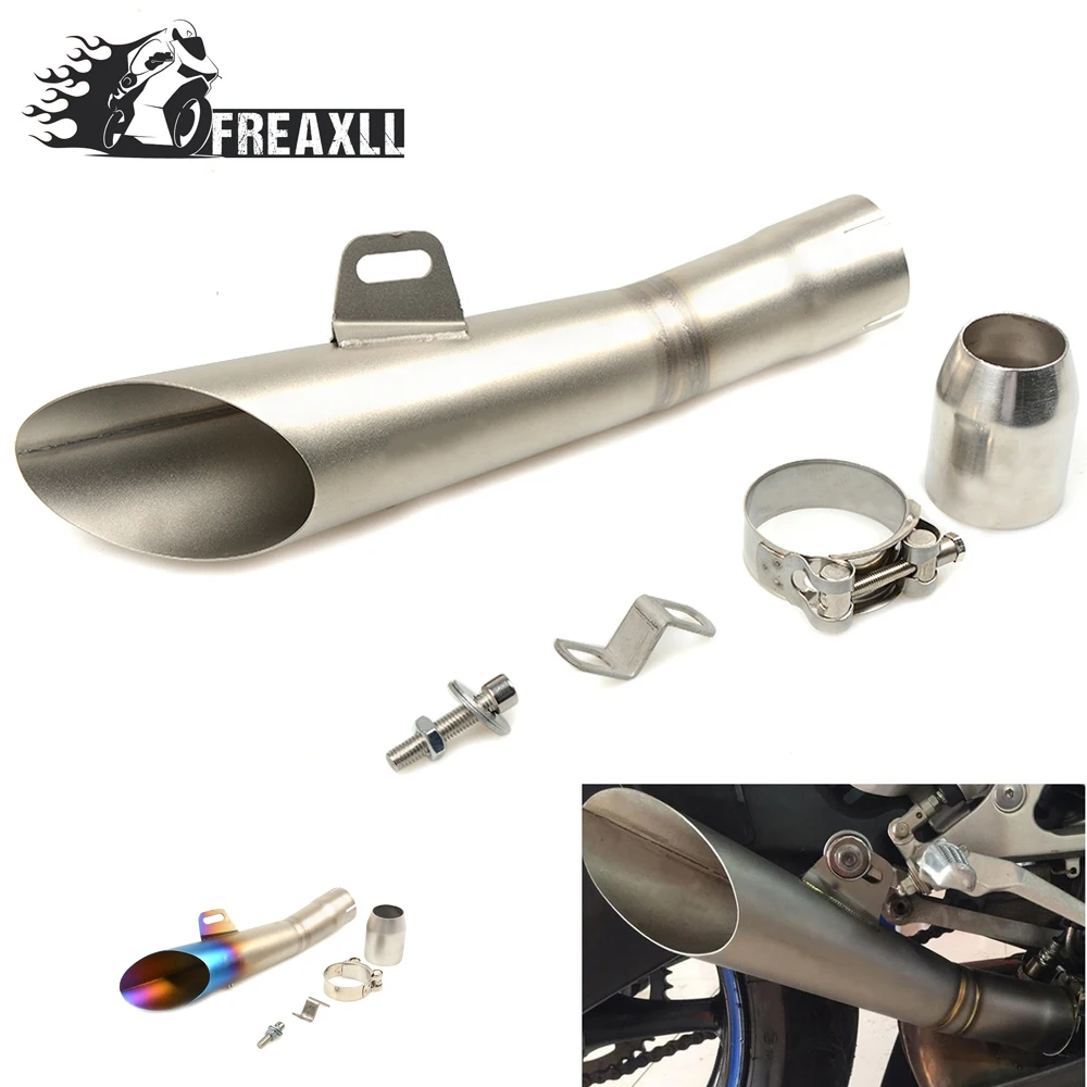 

35MM-51MM Universal Motorcycle Exhaust Pipe Escape Scooter Muffler With DB Killer For Honda For Kawasaki ER-6F ER-6N Z 300 ABS