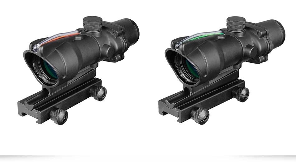 Охотничий Прицел ACOG 4X32 оптика из настоящего Волокна Красная точка с подсветкой шеврон травленая сетка тактический оптический прицел