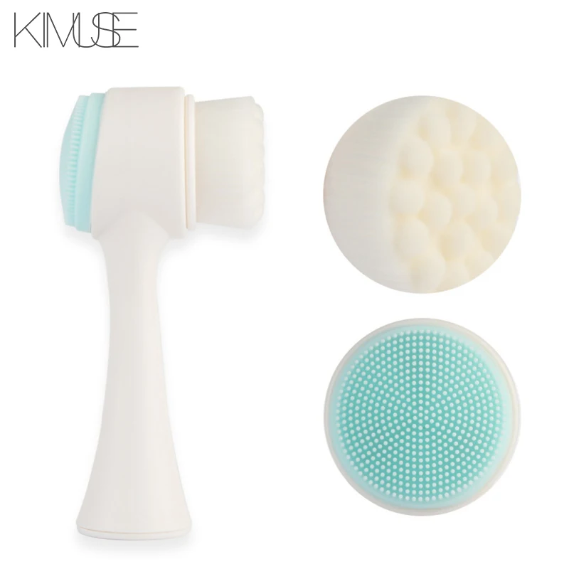 Kimuse 3D двухсторонняя многофункциональная силиконовая Очищающая щетка для лица