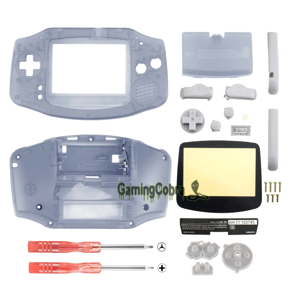

eXtremeRate Clear Purple Full Housing Shell Buttons with Screen Len for Gameboy Advance
