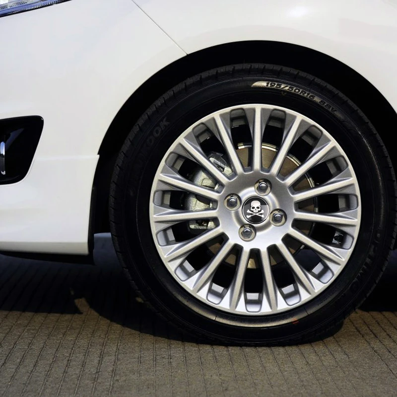 4 шт. 56 мм алюминиевая черная крышка в виде черепа для автомобиля эмблема наклейка