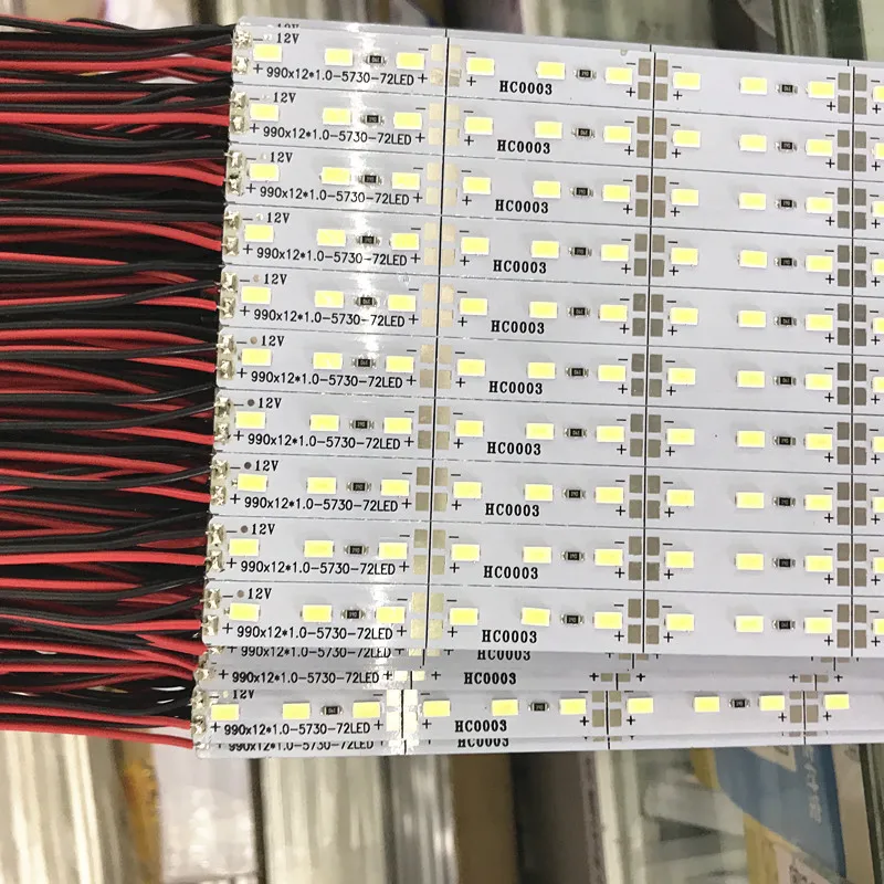 Свет бар 5730 5630 72LED/m 144 светодиодов/m 1 м SMD кабинет Светодиодные Жесткая Газа DC 12 В витрина LED Жесткий полосы