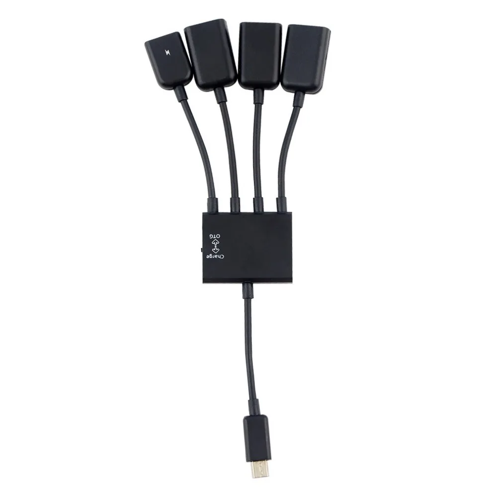 4 в 1 порт микро usb-хаб адаптер с зарядкой питания OTG концентратор хост кабель Шнур адаптер для смартфонов Android планшеты