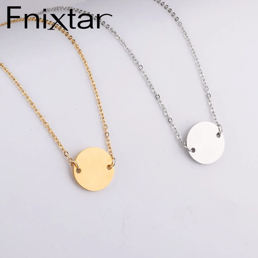 Fnixtar ожерелья из нержавеющей стали с зеркальной полированной Круглой