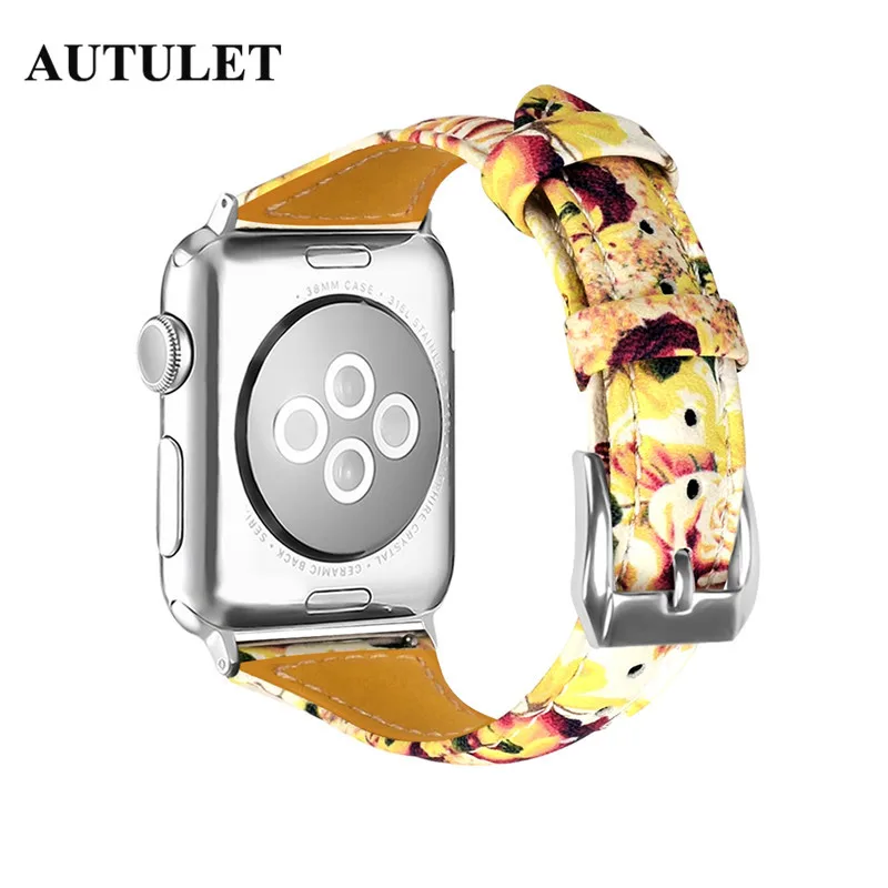 Ремешок для Apple watch печати кожаный ремешок Замена быстрой установке часы я серии 1