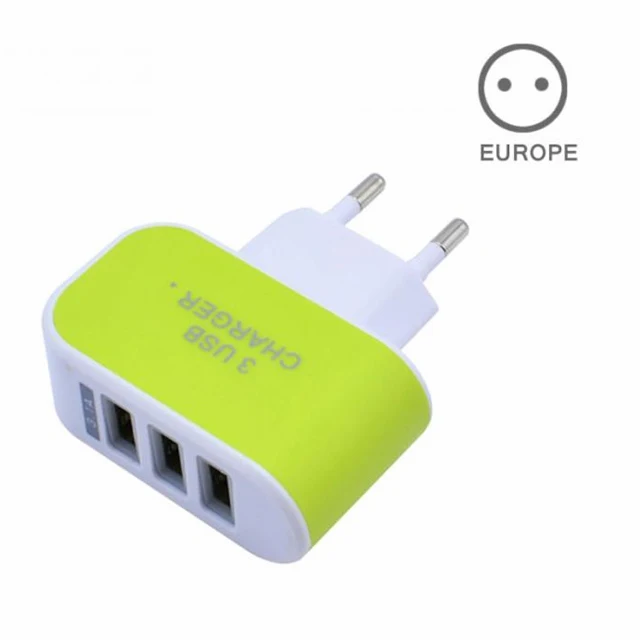 EU-Green Зарядное устройство EU/US с 3 портами USB зарядное устройство для путешествий AC зарядное устройство s адаптер для путешествий аксессуары - Цвет: EU-Green