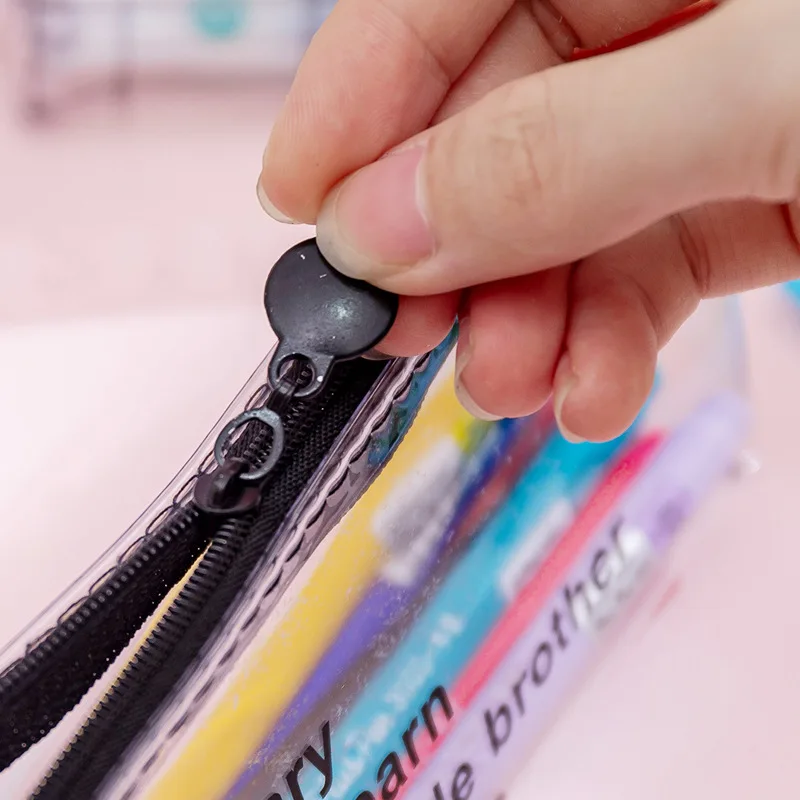 Прозрачный чехол карандаш с надписью и звездой для девочек симпатичная коробка