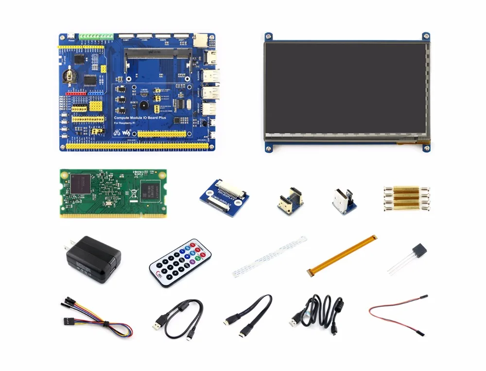 Raspberry Pi вычислительный модуль 3 набора для разработки Тип B с CM3, 7 дюймов HDMI ЖК-дисплей, DS18B20, Мощность адаптер переменного тока, Pi Zero Камера кабель