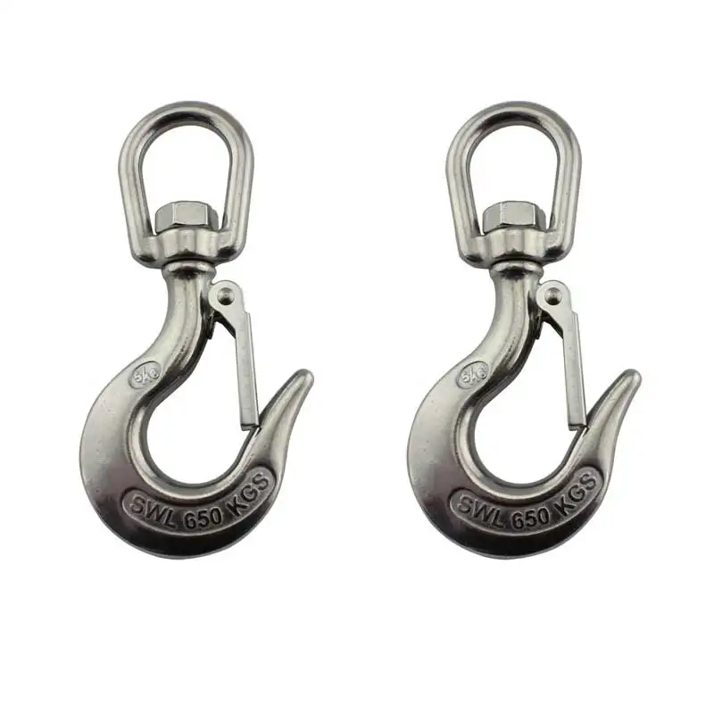

304 Stainless Steel Large Eye Lifting Cargo Snap Hooks Crane Hook with Safety Boats and Yacht of 150Kg 350Kg 600KG 1000kg 1500kg