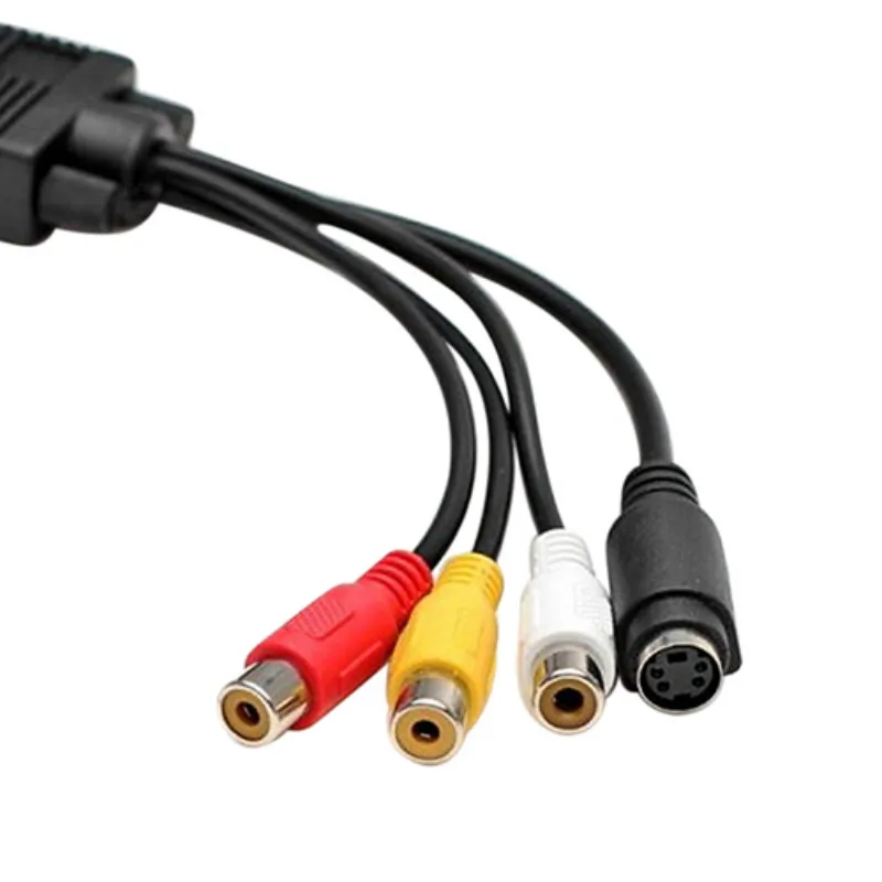 VGA SVGA К S видео 3 RCA конвертер AV ТВ выход кабель адаптер RCA Женский конвертер видео кабель для ноутбука ПК HDTV монитор тв