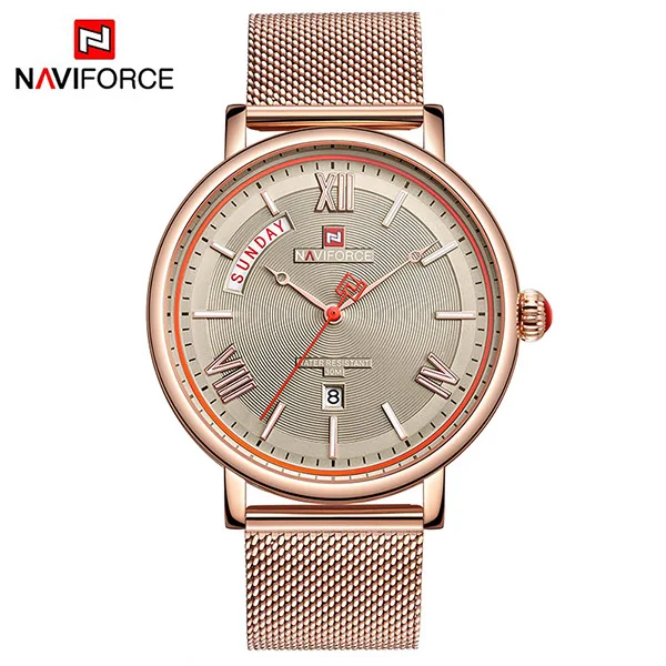 RGGY NAVIFORCE Новинка мужские модные деловые часы мужские водонепроницаемые повседневные кварцевые наручные часы из нержавеющей стали - Цвет: RGGY