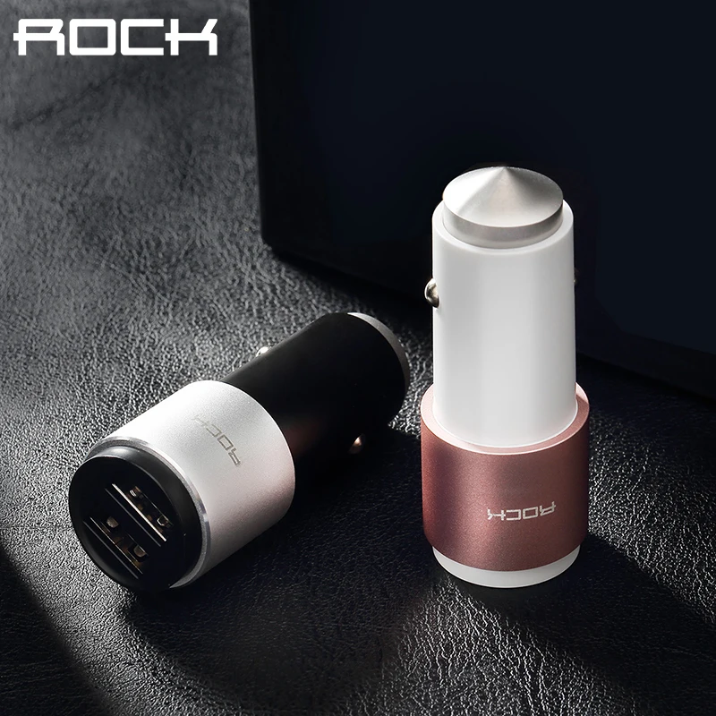 Автомобильное зарядное устройство ROCK, 2 порта, двойной, 5 В, 2,4 А, Bluetooth, умное подключение, музыкальный fm-передатчик для IOS, Android, монитор напряжения, Премиум класс
