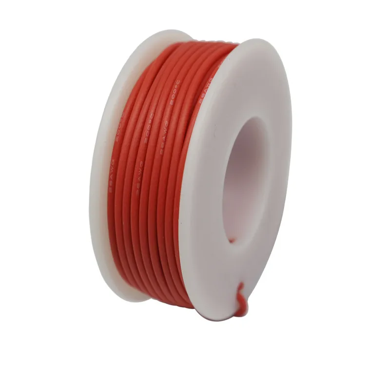 red 10 м 31,8 фута 30AWG силиконовый провод наружный диаметр 0,8 мм луженая медная проволока многожильный провод и кабель DIY - Цвет: red