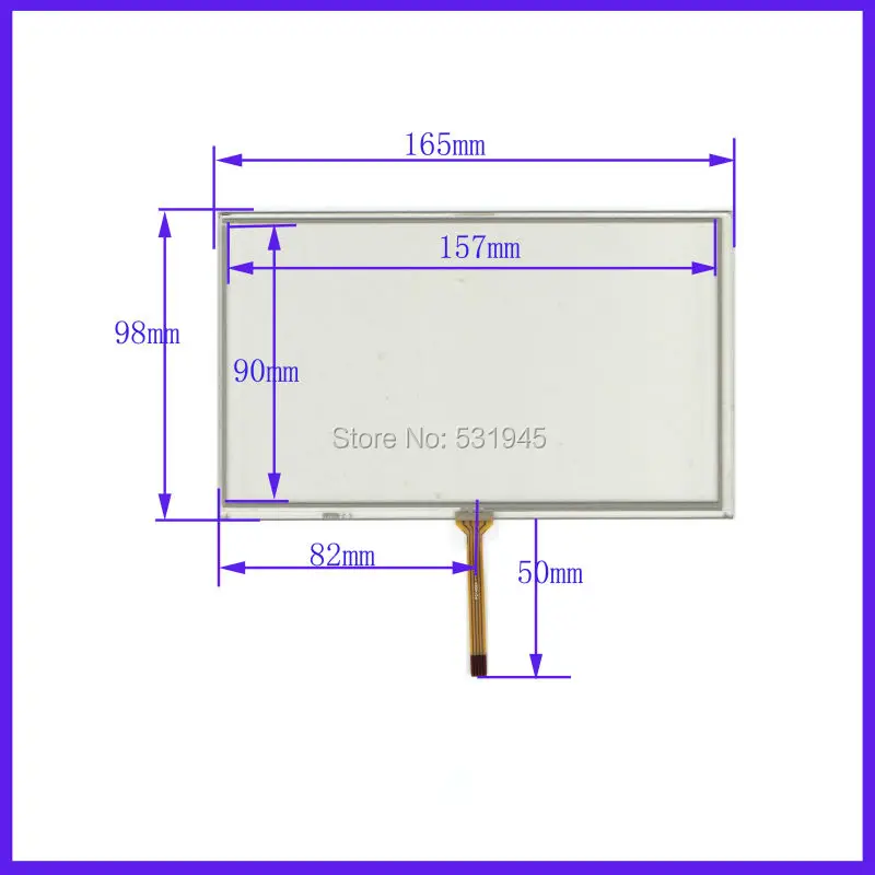 

ZCR-1472 7 inch for AT70TN90 165mm*98mm 4 wire TOUCH SCREEN for gps glass ZCR-1472 7 touch panel 165*98