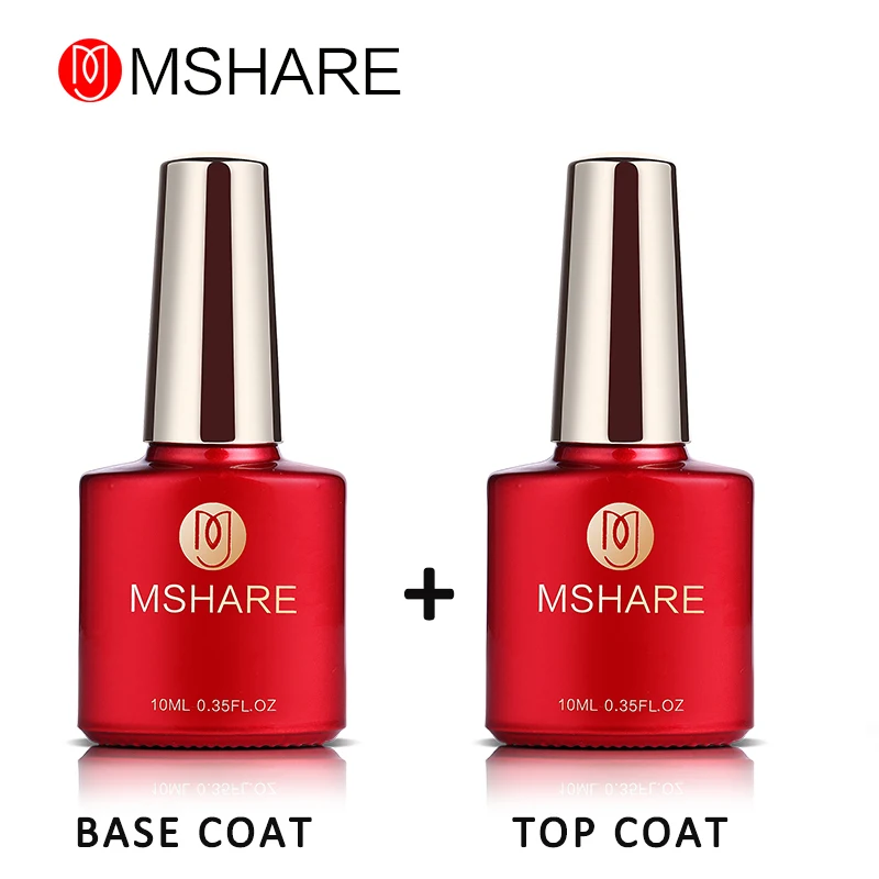 MSHARE 10 мл УФ верхний слой + UV пластина покрытие основа для гель лак ногтей Professional