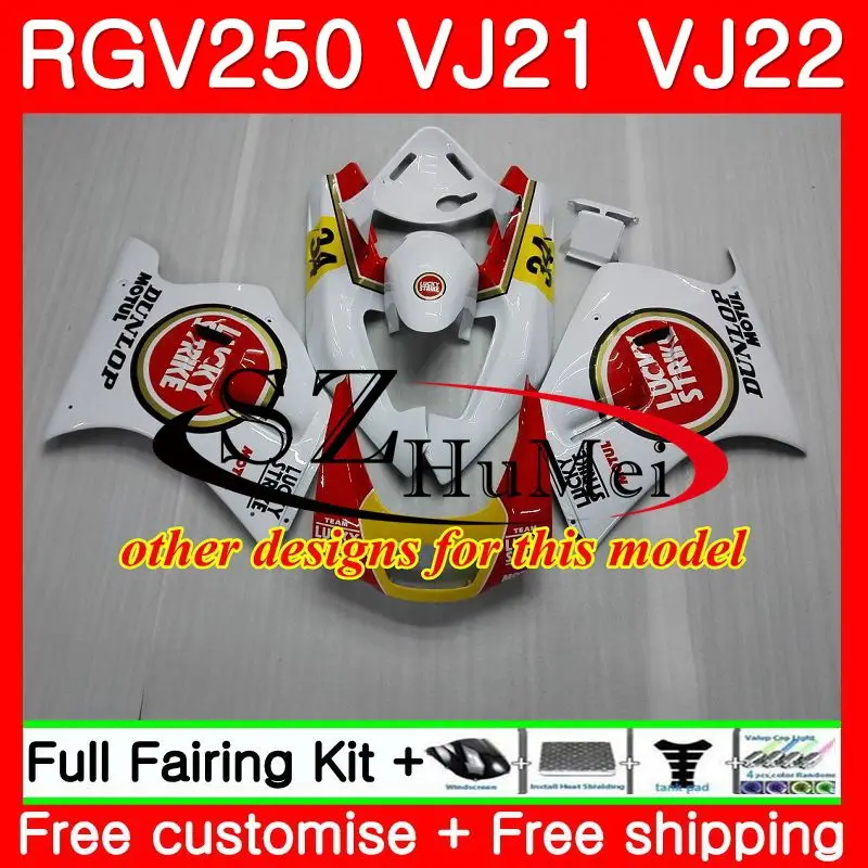 Боди для SUZUKI VJ21 RGV250 88 89 90 91 92 93 белый синий 101SH. 22 RGV 250 VJ22 1988 1989 1990 1991 1992 1993
