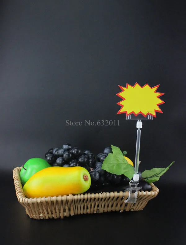 

Big size POP plastic Promotion advertising price tag display label holder clear sign clip tube shelf mounted picture photo clip