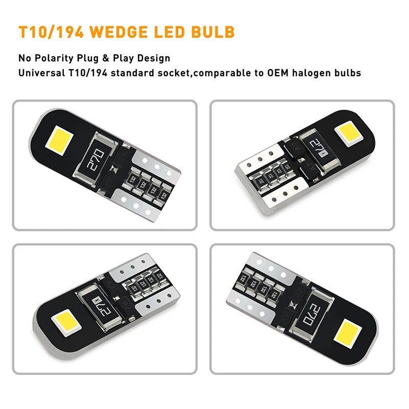 AUXITO 10 шт. Canbus T10 автомобильный парковочный светильник W5W 194 168 для Audi A6 A4 Q5 A3 B6 B8 Q6 Honda