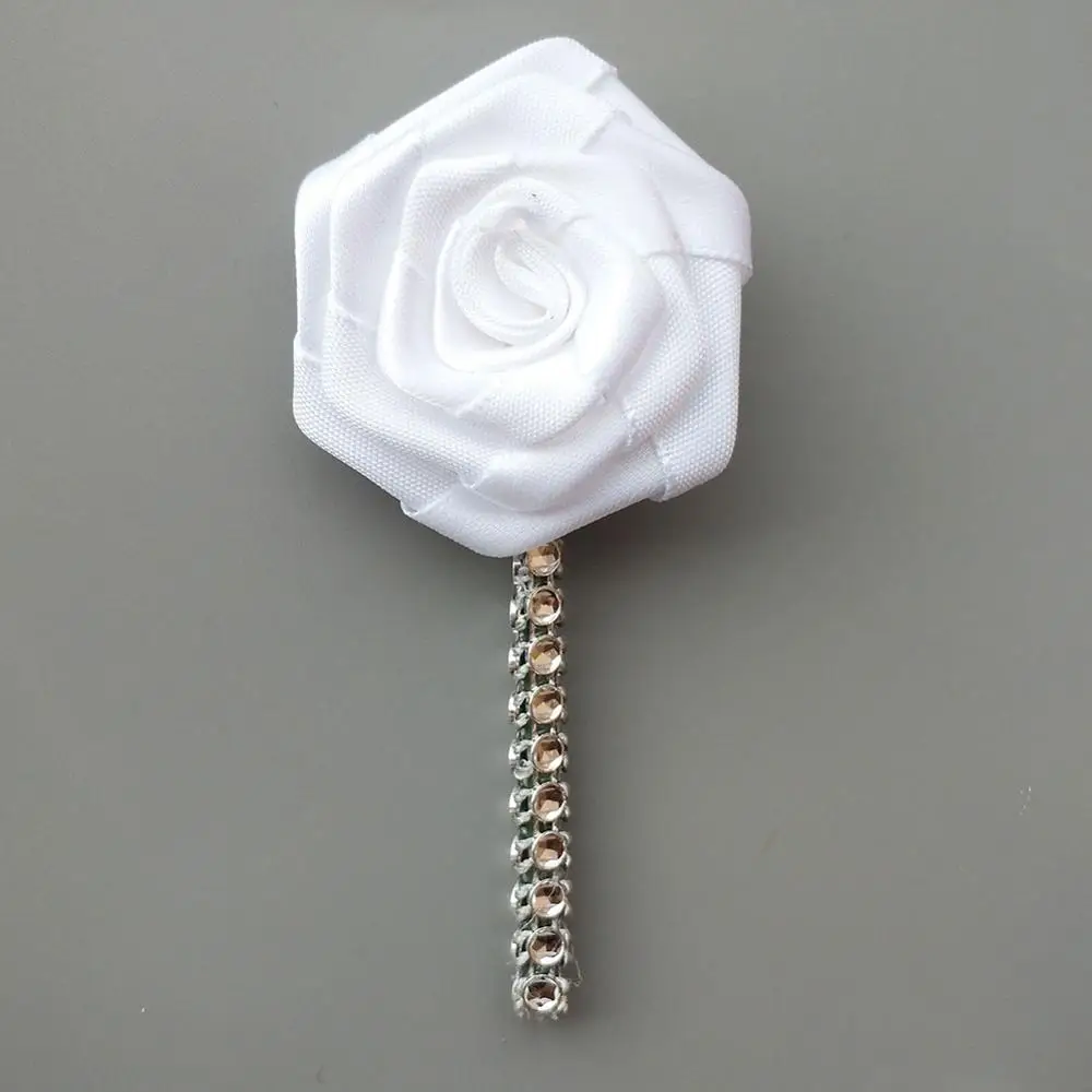 corsage White Белый цвет на запястье цветок Роза шелковая лента невесты корсаж ручной декоративный браслет на запястье невесты букет, бутоньерка 559-J - Цвет: corsage White