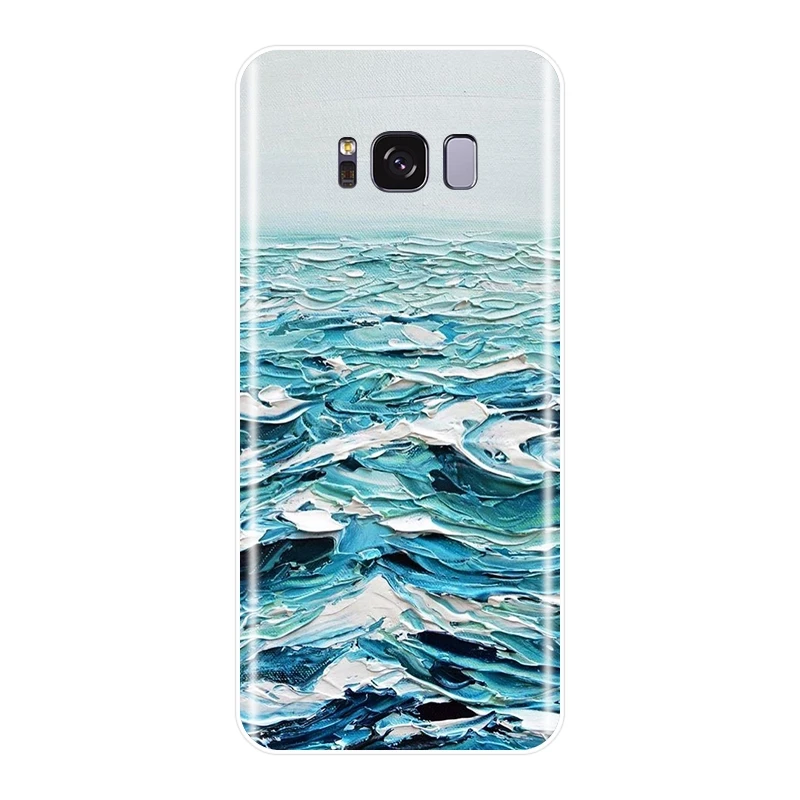 Чехол для телефона Samsung Galaxy S5 S6 S7 Edge S8 S9 Plus арт-пляжная силиконовая Мягкая задняя