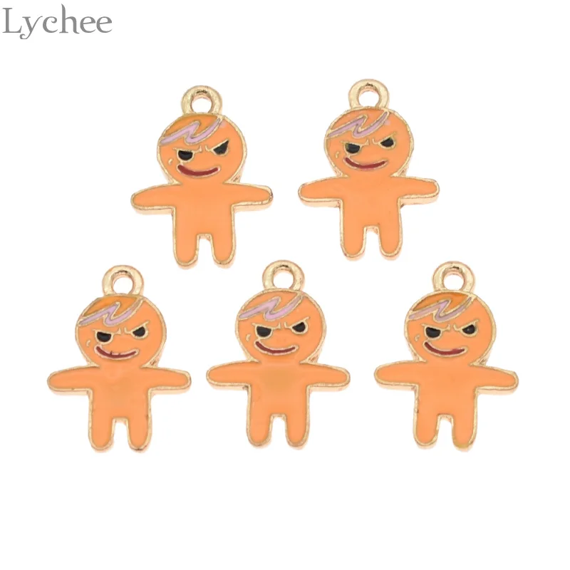 Lychee 5 шт. модные фигурки из сплава металла Форма эмалевые Подвески милые DIY