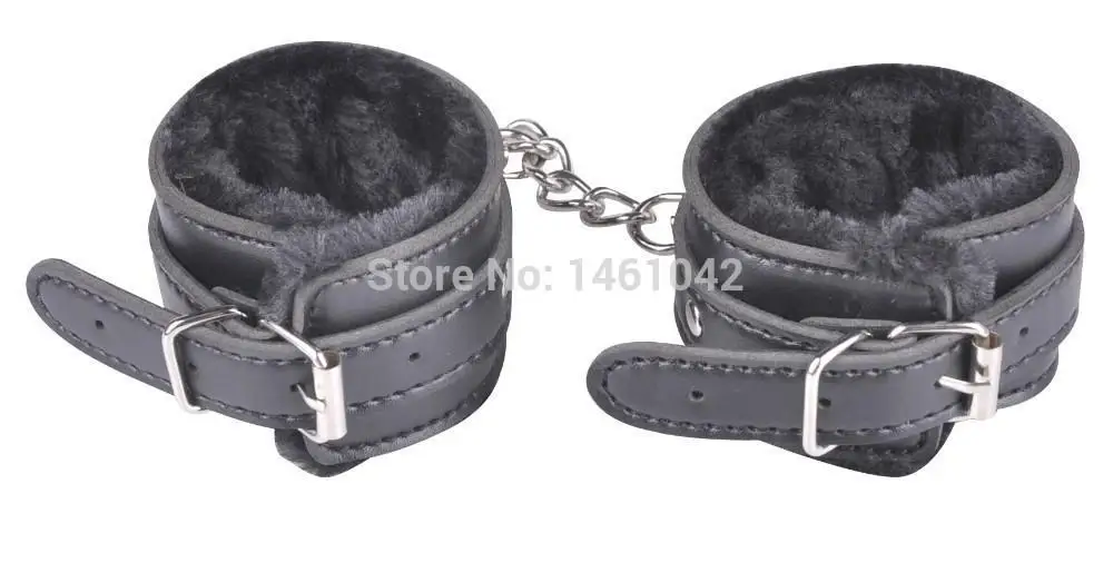 Black Leather Furry 7pcs bondage set Restraints Fetish Blindfold Mouth Gag Collar Rope Whip Adult Sex Toy Fifty Shades of Gary | Красота и