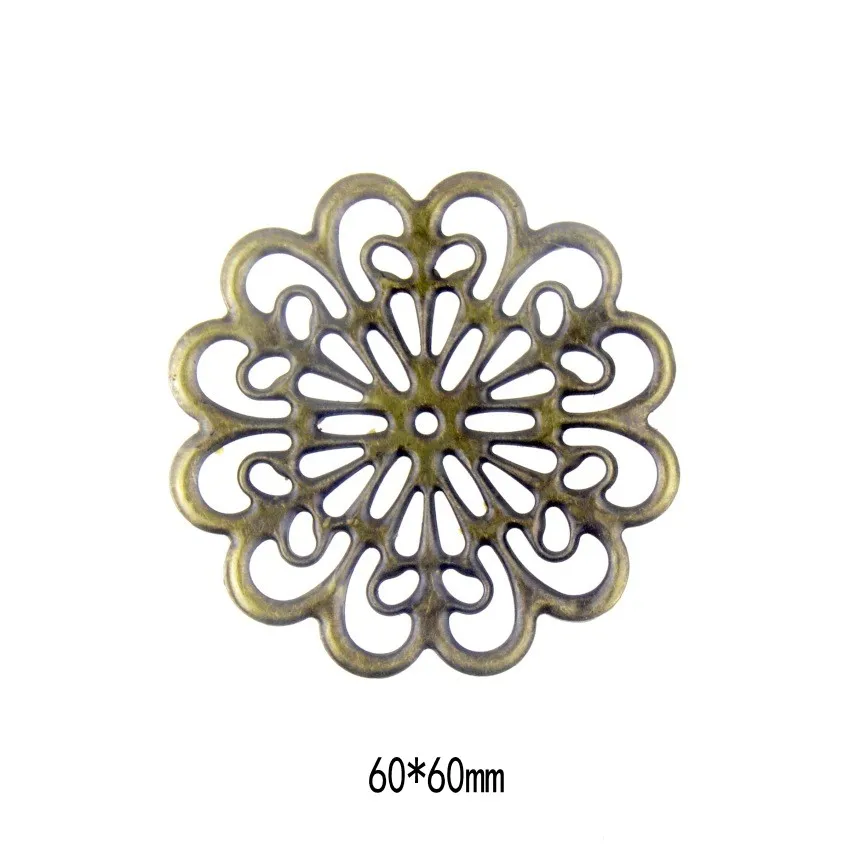 Flower 4 10 шт. античный бронзовый цвет металлический цветок филигранные Обертывания Разъемы ремесла подарок украшения DIY ювелирных изделий - Цвет: Flower 4