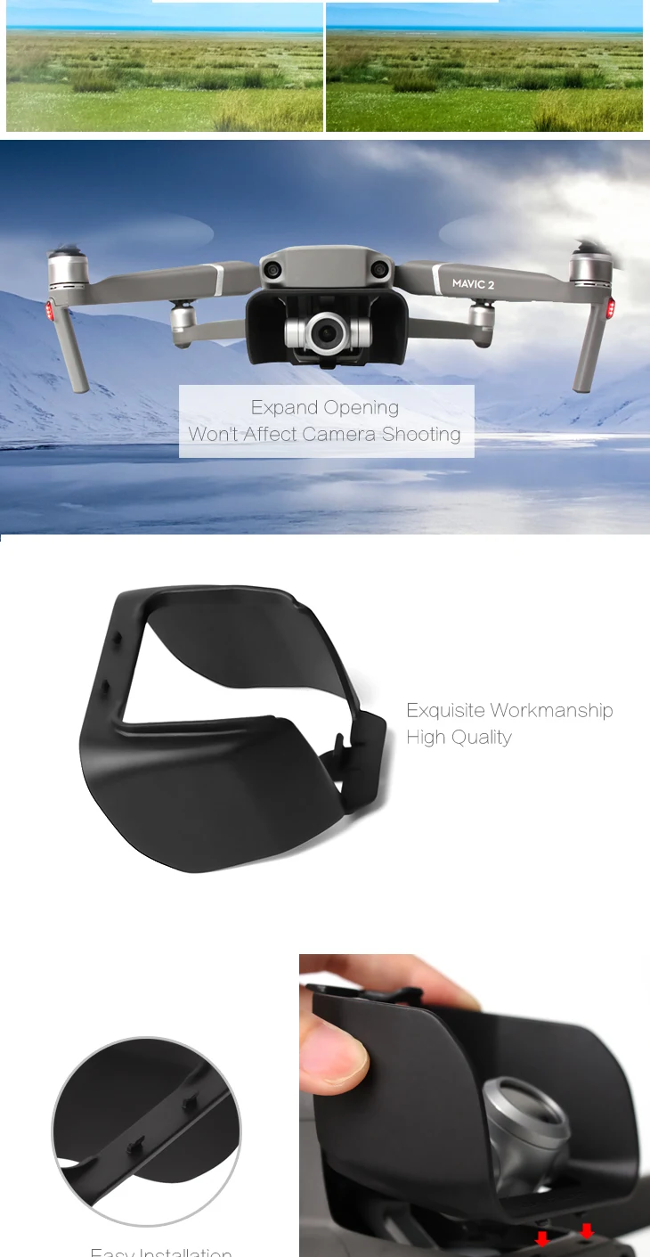 Солнцезащитный козырек Gimbal протектор объектива камеры солнцезащитный козырек для DJI MAVIC 2 PRO& ZOOM Drone аксессуары