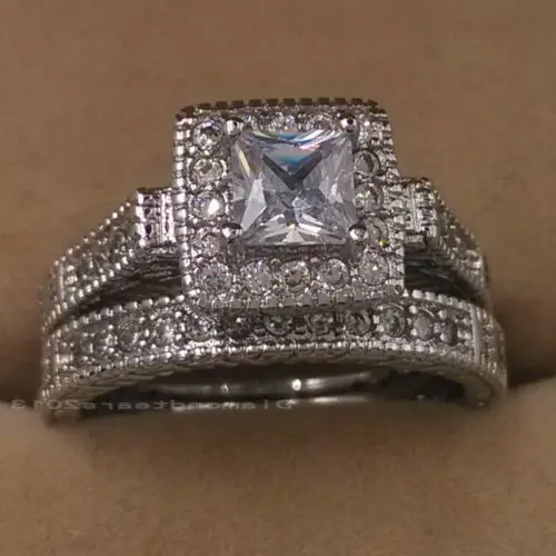 Кольцо обручальное с фианитами 10 карат под белое золото размеры 5/6/7/8/9/10