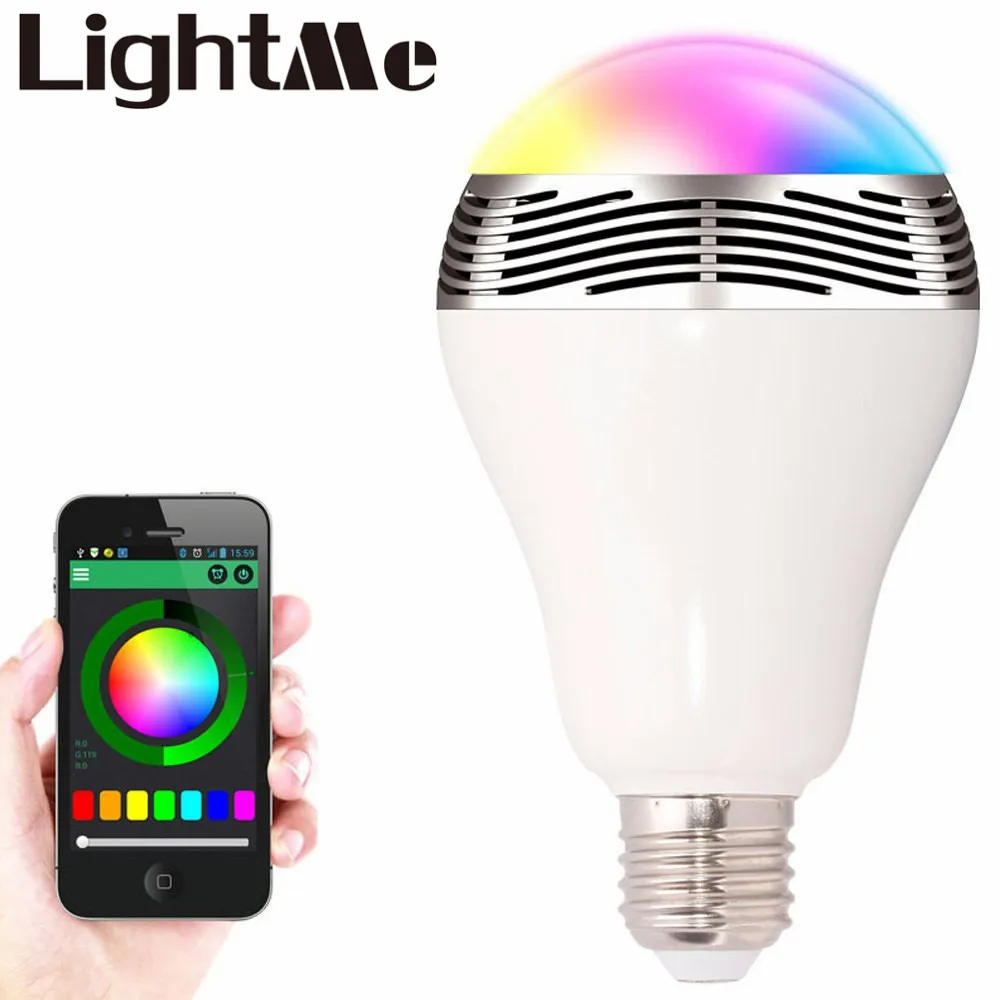 Умная лампа E27 светодиодный RGB свет Беспроводной Музыка Светодиодный потолочный