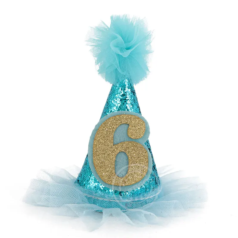Blue 6 hat 1 комплект, золотые, серебряные короны, фольга, бумажные вечерние шляпы, узор в горошек, сделай сам, шляпа принца, принцессы, для детей, взрослых, для дня рождения, украшения - Цвет: Blue 6 hat