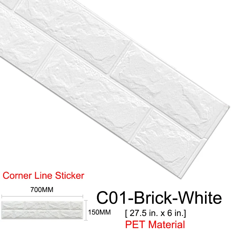 C01-Brick-White Kaguyahime 3D самоклеющиеся мозаичные плитки водонепроницаемые настенные стикеры s DIY Кристальные обои кирпичный Декор Наклейка для гостиной - Цвет: C01-Brick-White